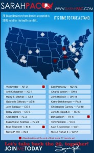 Map of America with crosshairs over specific locations, and names corresponding to each crosshair.